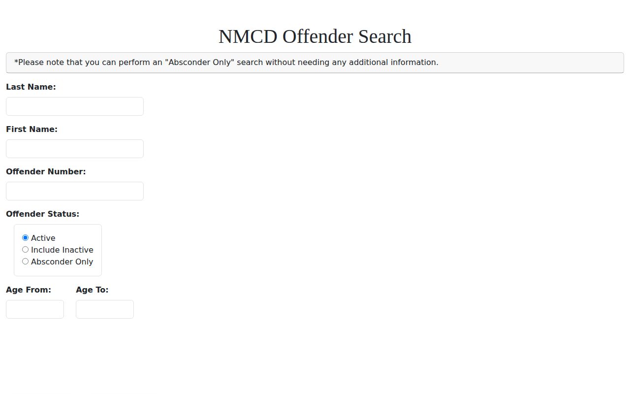 San Juan County probation and parole search controls in NMCD