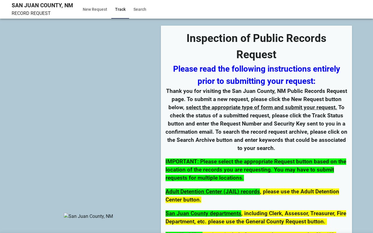 San Juan County release records request portal